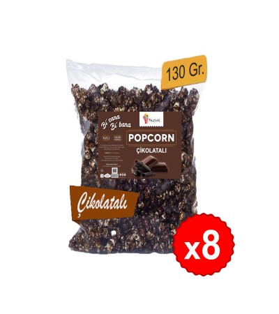8 Kutu Çikolatalı Karamelli Patlamış Mısır / Popcorn 130gr. 2768-2-8