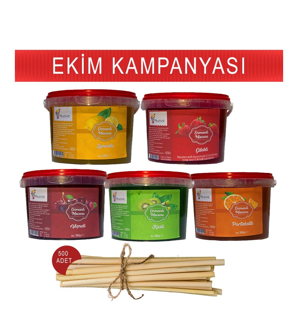 Ekim kampanyası - 700g 5 çeşit macun, 500 bambu çubuk