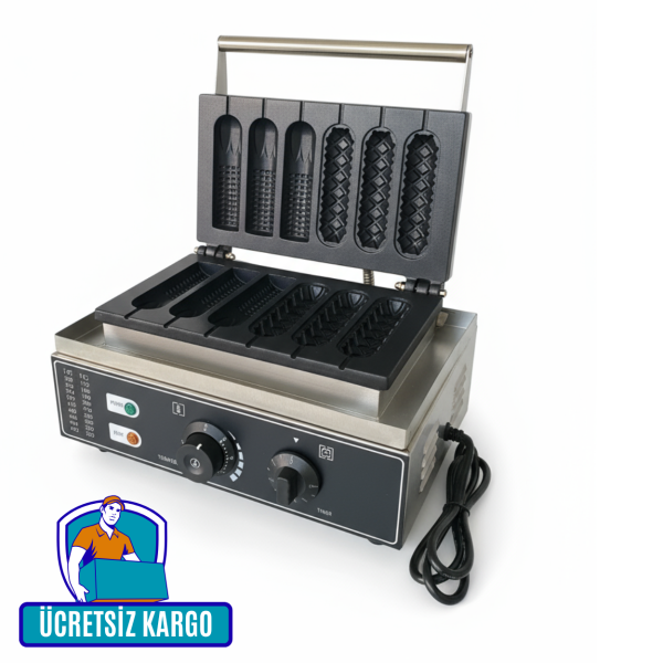 Çubukta Waffle Makinesi -Çift Desenli- 9005