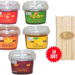 Meyveli Osmanlı Macunu Seti -5 Çeşit 300g - 50 Adet Macun Çubuğu Hediyeli - 2740-3-5S